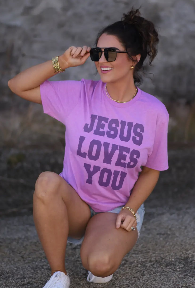 Jesus Loves You Pink Shirt