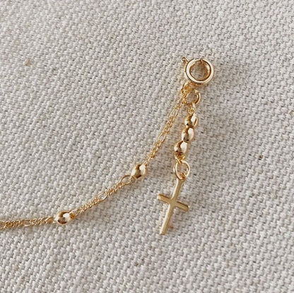 18k Gold Filled Cross Bracelet