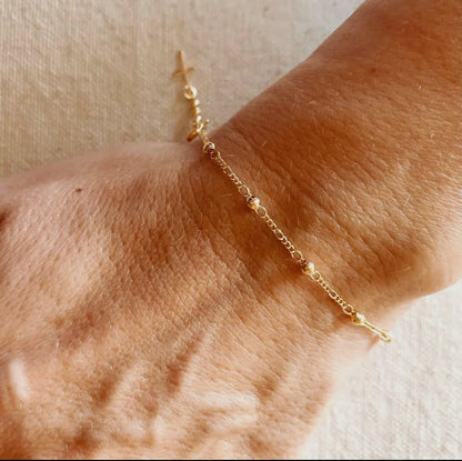 18k Gold Filled Cross Bracelet